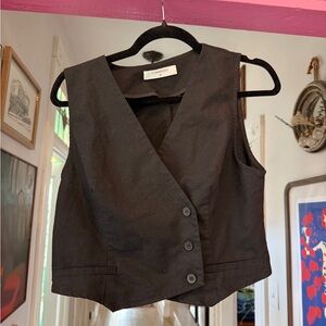 Commense Black Asymmetrical Vest